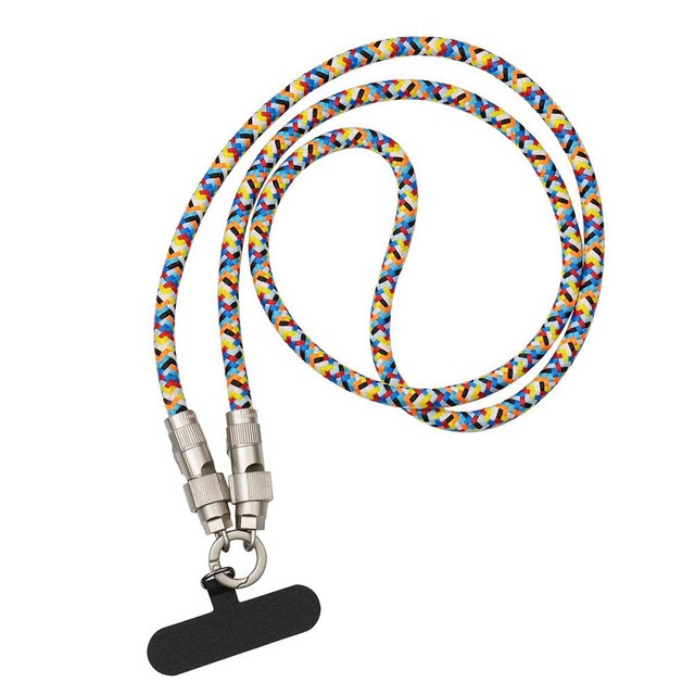 2-in-1 Universal PD 60W Type C USB-C Fast Charging Cable Braid Nylon Phone Strap & Crossbody Cell Phone Data Cables Metal Jacket