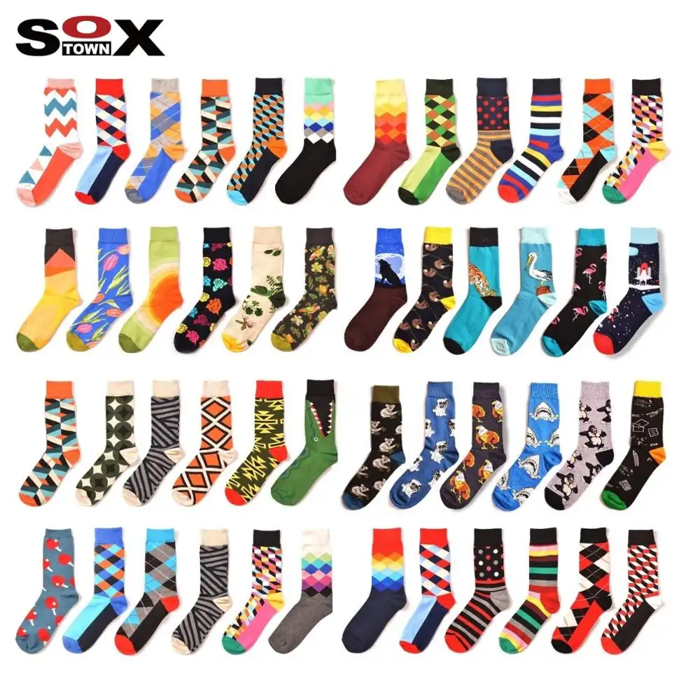 2022 Unisex Cotton Funny Tube Colorful Design Mens Dress Happy Socks