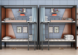 Steel and Wooden Capsule Bunk <b>Bed</b> for Adult Visitors Hostel Sleeping <b>Underbed</b> Cabinets Solid Wood Metal Twin <b>Bed</b> - Product Image 4