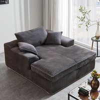 Canapé modulaire sans accoudoirs en tissu de velours côtelé haute densité, forme carrée, éponge, compression sous vide, QEFET YS225