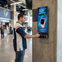 Máquina Publicitaria Vertical con Cargador de Teléfonos, Estación de Carga para Celulares en Centros Comerciales, Aeropuertos y Hoteles