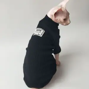 Nuevo diseño Sphinx Cat suéter de punto de cuello alto ropa para mascotas al por mayor ropa de gato liso