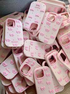 Coque de téléphone 3D en silicone rose avec nœud papillon pour iPhone 16 Pro Max housse de protection accessoire de téléphone portable coque de téléphone mignonne - Product Image 6