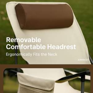 Chaise de camping pliante à dossier haut d'extérieur - Product Image 2