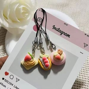 Pendentif gâteau dessin animé mignon en résine, breloque pour sac, cordon de suspension, porte-clés DIY - Product Image 4