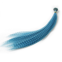 Plumes de coq de grizzly i-tip accessoires de cheveux synthétiques 100 pièces mèches colorées pour l'extension de plumes de cheveux