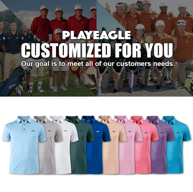 PLAY EAGLE ODM OEM Polo Spandex de alta calidad al por mayor de fábrica Personalizar Golf Equipos deportivos Polo Bordado Impresión Logo