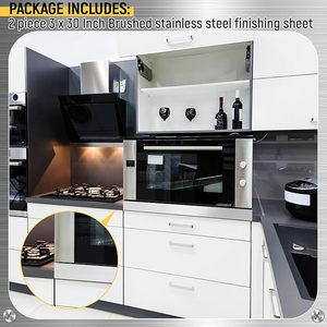 2 Pezzi di Profili Decorativi in Acciaio Inox Spazzolato, Lamiera Metallica per Finiture, Strisce di Riempimento per Fessure - Product Image 5