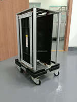 Chariot de transport antistatique conducteur ESD pour cartes PCB SMT, capacité de charge 100 kg, roues robustes à quatre roues, chariot à plateforme en acier