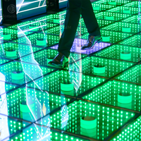 Dalles LED sensibles portables pour intérieur et extérieur, piste de danse LED pour boîte de nuit, scène de mariage magnétique, interactif, Pista De Baile