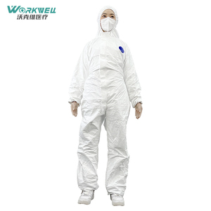 SMS Waterproof Tyvek Medical Grade Workwell <strong>Coverall</strong> Hood Chemical Resistant Full Suit Disposable <strong>Paint</strong> Washable Type 5/6 - Product Image 2