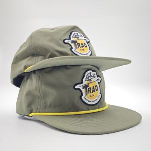 Casquettes de haute qualité à 5 panneaux, à visière plate, en tissu nylon imperméable, pour l'extérieur, unisexes, avec fermeture snapback - Product Image 2