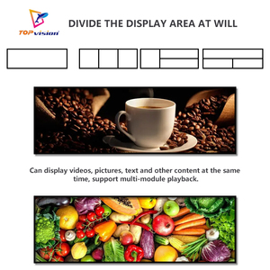 TOPvision özelleştirilmiş KTV perakende mağaza LED reklam ekranı dijital Poster raf kenar ekran şerit ekran gerilmiş Bar - Product Image 3