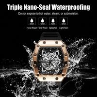 Montre Homme Rivet Étoile Squelette Tonneau Acier Boucle Lumineux Verre Minéral Étanche Mecha Sport Sur Mesure Gros