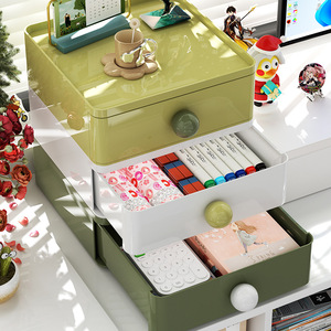 Organisateur de bureau/chambre/dortoir en <span class=keywords><strong>plastique</strong></span> empilable multi-niveaux de type tiroir pour papeterie, cosmétiques et objets de collection - Product Image 5