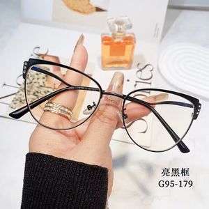 眼鏡フレームメタルファッションレディースキャットアイアンチブルーライトブロッキング眼鏡メガネ光学フレームGafas - Product Image 4