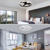 Ventilateur de plafond 3 pièces ABC blanc/noir de 52 pouces avec éclairage LED et télécommande pour salle à manger