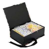 Boîte cadeau magnétique en carton rigide pliable, personnalisée, de luxe, recyclable, pour la Saint-Valentin, mariage, avec ruban