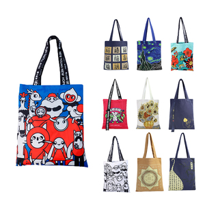 Gahumi Sac fourre-tout en coton de grande capacité écologique personnalisé élégant sac en toile pliable motif dessin animé recyclé réutilisable - Product Image 1