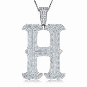 Collar con Colgante de Letra <span class=keywords><strong>E</strong></span> VVS Moissanite, Chapado en Platino sobre Plata 925, Personalizado con Nombre, Estilo Hip Hop, Venta al Por Mayor de Fábrica - Product Image 4
