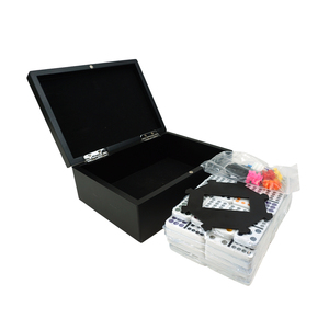 Jeux de table de luxe Boîte en bois Double 12 dominos Ensemble de jeux de dominos colorés personnalisés avec train mexicain Accessoires octogonaux - Product Image 3