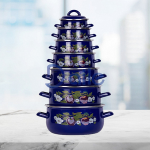 Ensemble de <span class=keywords><strong>casseroles</strong></span> de camping en fonte émaillée couleur personnalisée, batterie de cuisine, compatible lave-vaisselle et cuisinières à gaz et à <span class=keywords><strong>induction</strong></span> - Product Image 3