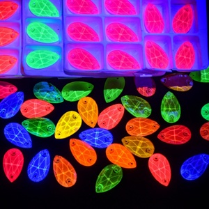 OLeeya Cosmic Siam Neon Glass Sew on Rhinestones Sewing Crystal AB Flat <b>Back</b> Stones for Clothes Accessories Wedding Dress - Product Image 3