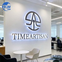 Lettres LED personnalisées en acrylique rétroéclairé et acier inoxydable, logo, enseigne, étanche IP65, télécommande pour les entreprises de publicité, studio