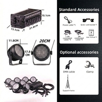 Sistema de Iluminación para DJ de 800W, Luces Cegadoras RGB Blanco Cálido Ámbar, Luces Estroboscópicas LED Impermeables IP65 para Escenarios, Fiestas, Conciertos y Eventos al Aire Libre