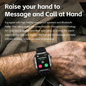 2.01 pouces écran couleur tactile 22Mm bande de Silicone surveillance de la fréquence cardiaque en temps réel Gw66 écran carré hommes Smartwatches - Product Image 2