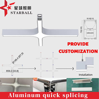 Luces LED Modulares de Conexión Rápida en Cruz - Iluminación Lineal de Perfil de Aluminio Personalizado para Uso en Oficinas, CRI 90, 5 Años de Garantía