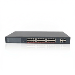 สวิตช์ POE กิกะบิตอีเธอร์เน็ต 24+2+2 SFP แบบติดตั้งบนแร็คไฟเบอร์ IEEE802.3AT AF 128G 800W KU-5026FG - Product Image 1