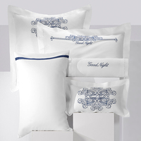 Ensemble de literie d'hôtel haut de gamme en quatre pièces, 100% coton pur, housse de couette brodée King avec taies d'oreiller