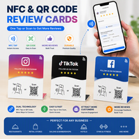 Support de table NFC en PVC |   Carte de commentaires Google sans contact en PVC avec code QR personnalisé, NFC, RFID et support pour commentaires sociaux
