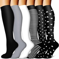 Chaussettes hautes et longues de compression pour hommes et femmes, chaussettes en nylon pour la course, la randonnée et l'entraînement sportif.