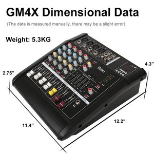 YAIKA GM4X Nuevo Mezclador Amplificador de Potencia USB BT de 350W*2, Mezclador de Audio de 4 Canales para Karaoke - Product Image 6