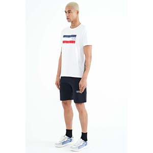 Shorts coupe standard pour homme Tommylife en coton respirant bleu marine 81243 - Product Image 6