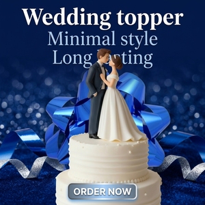Modern Love <strong>Bride</strong> &amp; Groom Resin Cake Topper - Product Image 4