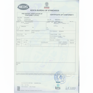 Kebs การรับรองจาก Kenya poc การตรวจสอบก่อนส่งออกของความสอดคล้องกับมาตรฐาน COC rfcoc iso/iec - Product Image 1