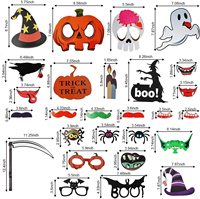 Accessoires de Photomaton d'Halloween personnalisés 26 pièces décorations de fête accessoires de séance photo pour bébé avec chapeaux de lèvres de fantôme de citrouille