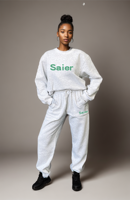Ensemble de survêtement unisexe personnalisé brodé, coupe oversize, pour femme, avec sweat à capuche et pantalon de jogging à manches longues, décontracté, deux pièces