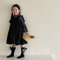Chaussettes d'école en coton blanc avec nœud pour enfants, nouveau Style automne et hiver