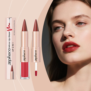 Zephoco Rossetto Liquido 2 in 1 Effetto <span class=keywords><strong>Specchio</strong></span> Rosso Mattone, Lucido e Vibrante, Lunga Durata, Vendita all'Ingrosso - Product Image 4
