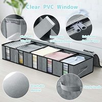 Boîte de rangement de lit pliable en 2 pièces, cloison amovible, vêtements, chaussures, literie, housse en tissu, écologique, non tissé, armoire