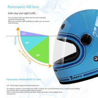 Casque de moto intégral en fibre de verre rétro vintage adulte lavable et protecteur de haute qualité