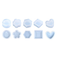 Moules en silicone 3D en forme de cœur, carré et hexagone pour miroirs en cristal, pour la moulage de résine, réutilisables, écologiques, compatibles lave-vaisselle, pour la création de sous-verres DIY