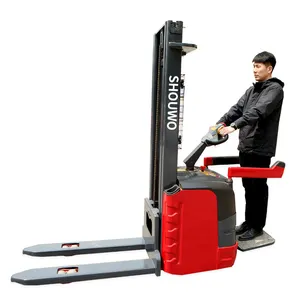 Shouwo Portable Pallet Self Loading Lifting Forklift Electric Stacker