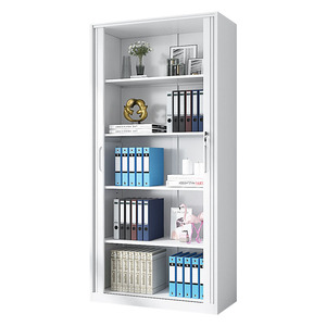 Armadio in Acciaio con Porta Scorrevole Push-Pull, Armadietto per Ufficio con Serratura Antifurto, Design Moderno e Minimalista, Arredamento Commerciale per Officine e <span class=keywords><strong>Palestre</strong></span> - Product Image 5