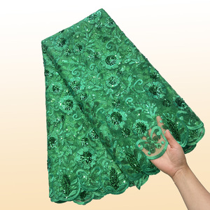 Dentelle française, paillettes, broderie, tricot, polyester/métallique, motifs Aso Oke, vêtements de fête pour femmes nigérianes, léger, respirant - Product Image 4