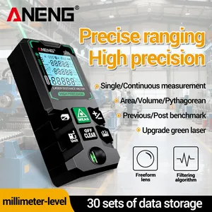 Télémètre <span class=keywords><strong>laser</strong></span> ANENG G100 100M, faisceau vert haute précision avec stockage de 30 jeux de données et écran LCD rétroéclairé. - Product Image 1